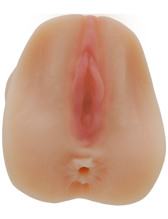 Мастурбатор вагина+анус 3D, телесный, 6,5х10x145 мм